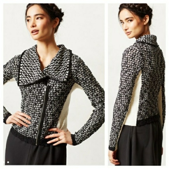 Anthropologie Sweaters - 🍍Sold🍍Anthro Little Yellow Bird Moto Swtr Sz S